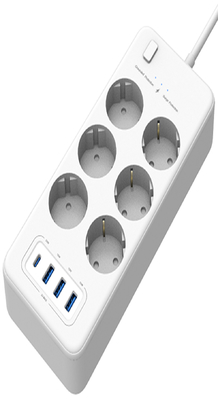 قیمت خوب 4 پورت PD 32W Smart Power Strip با سوکت AC 250V16A 4000W آنلاین