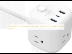 سه پورت USB 18W Max Smart Power Strips با سوکت AC 125V10A 1250W