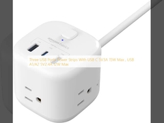 سه پورت USB نوار برق با USB C 5V3A 15W Max ، USB A1/A2 5V2.4A 12W Max